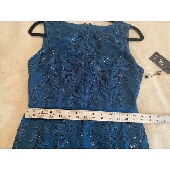 NWT ADRIANNA PAPELL DRESS GOWN 4 BLUE MOTHER OF THE BRIDE EVENING FORMAL - Picture 15 of 16